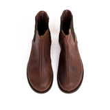 GG 22-17 מגפון גומי צד עור חום