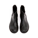 GG 22-03 מגפון גומי צד עור שחור