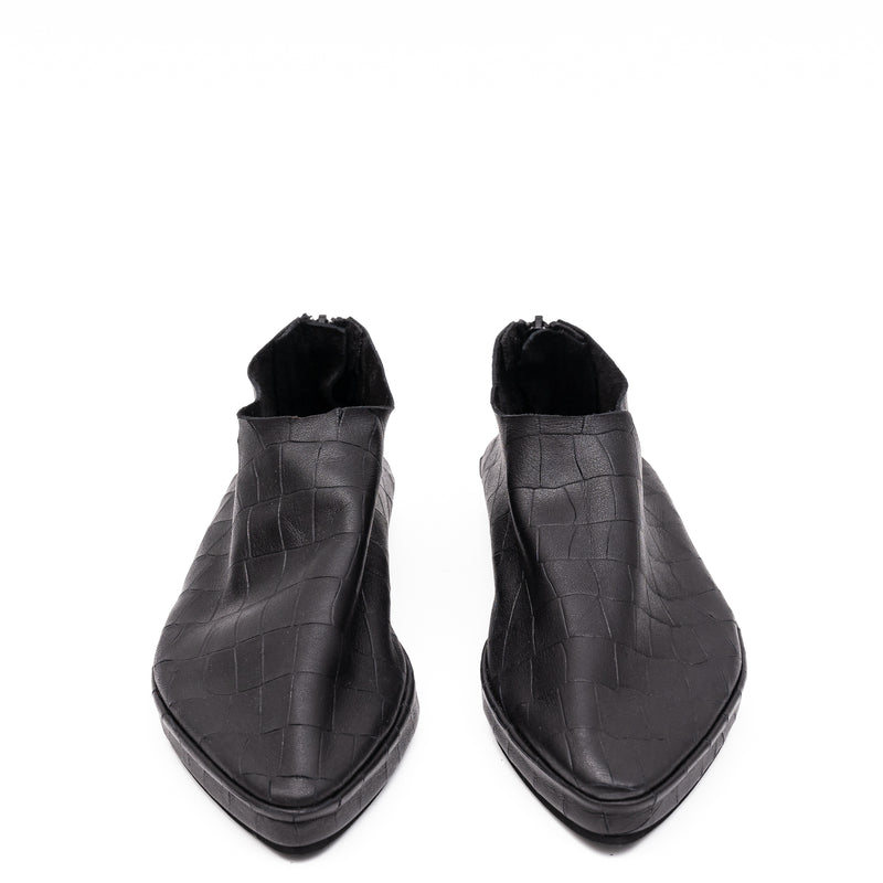 נעל קרוקו עור שחור G14